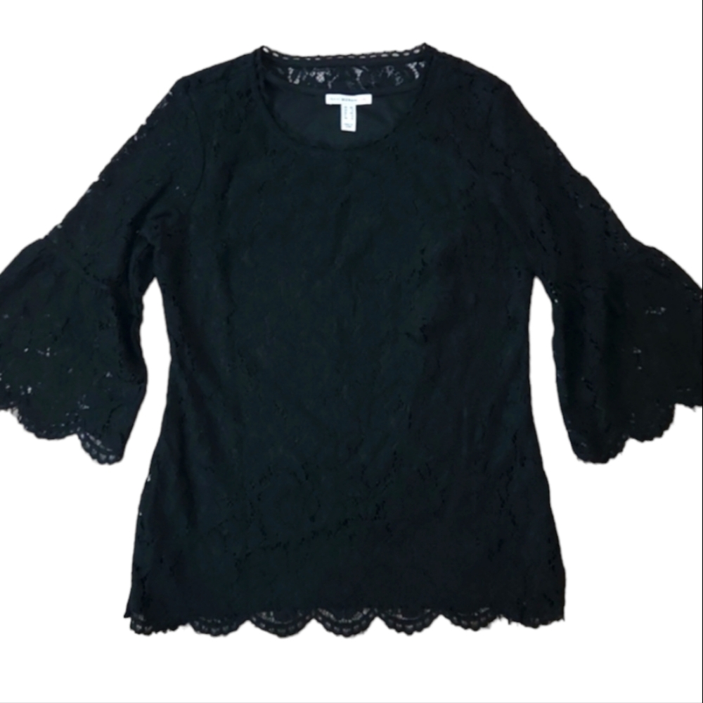 🔥🔥Isaac Mizrahi black lace blouse 2